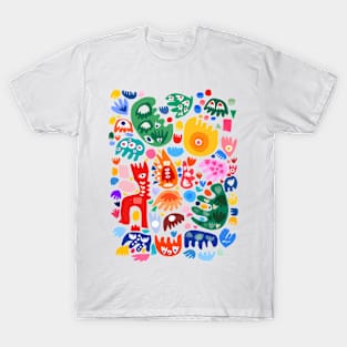 Joyful Summer Abstract Pattern T-Shirt